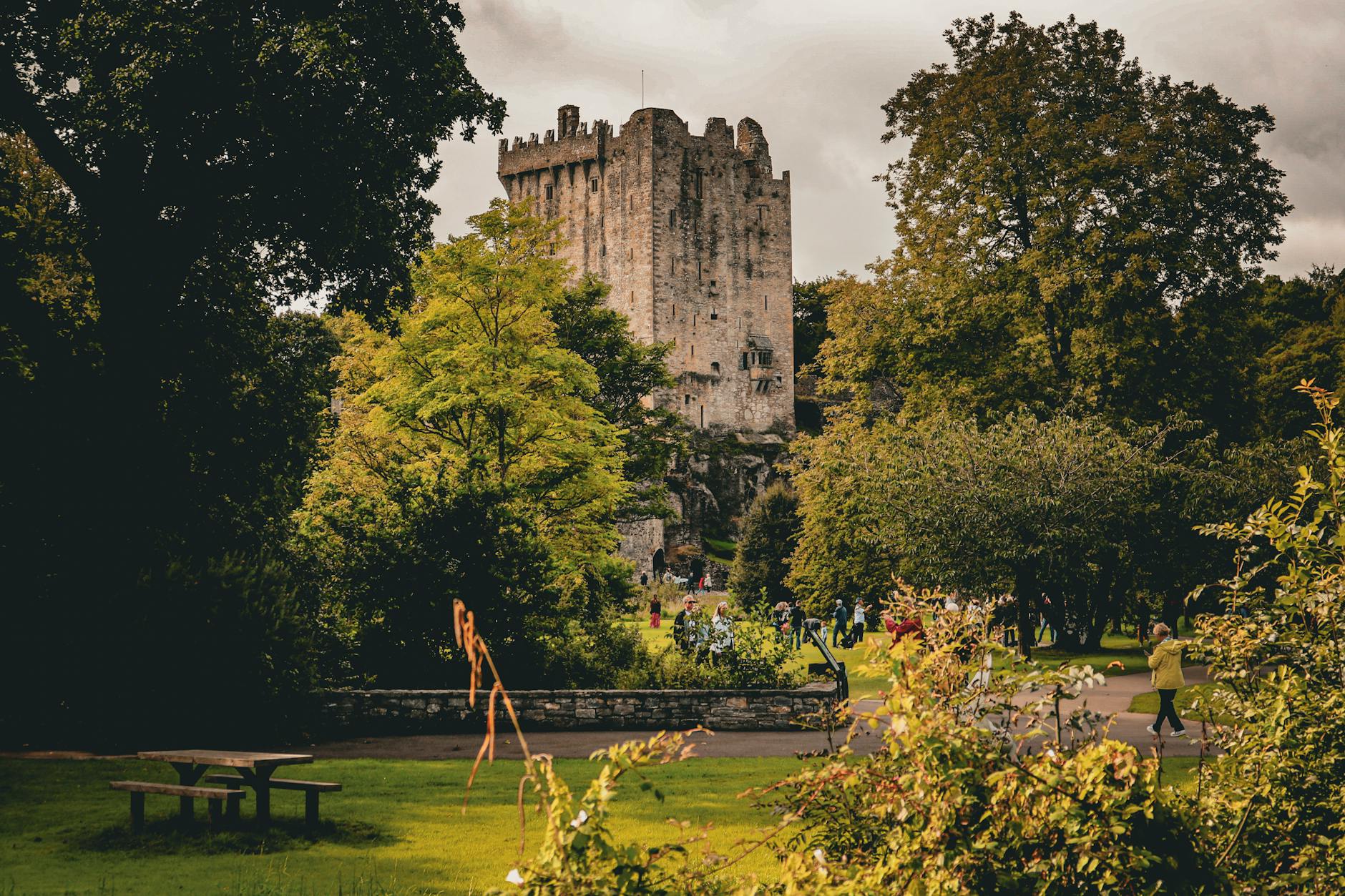 Zamek Blarney w Irlandii otoczony zielenią latem